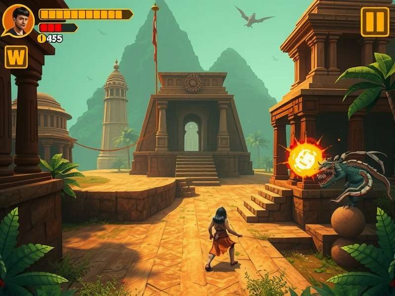 Ancient Path Dash combat screenshot showing a player battling a mythical creature